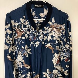 Dolce Gabbana Bird Floral Jacket Silk